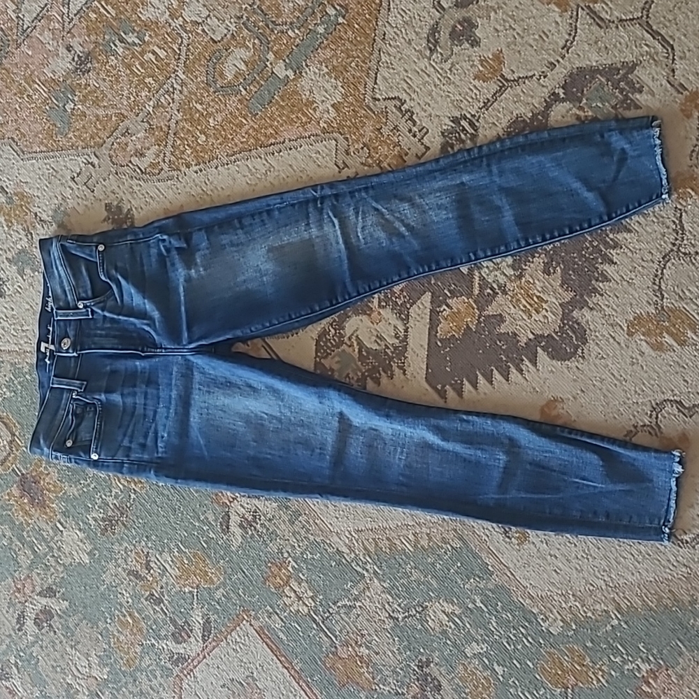 7 For All Mankind Women's Skinny Jeans in Dark Blue Wash